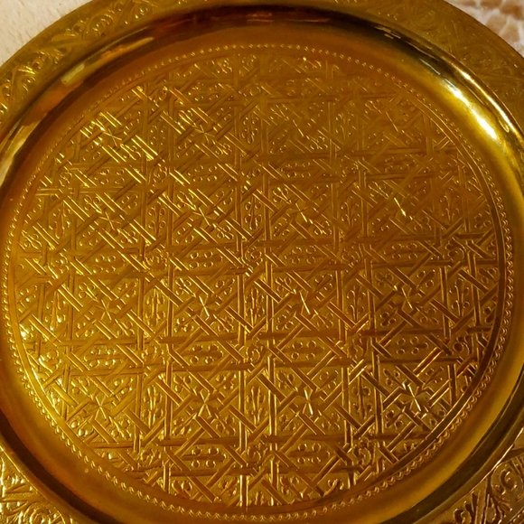 Vintage Brass Islamic Platter - Picture 1 of 6